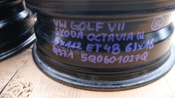 4× DISK OCELOVÝ VOLKSWAGEN OE 6.0" X 16" 5X112