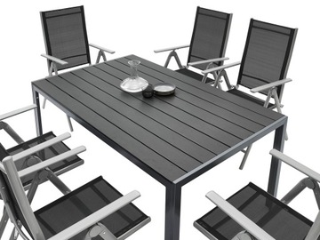 КОМПЛЕКТ САДОВОЙ МЕБЕЛИ СТОЛ 6+1 ДЛЯ ТЕРРАСЫ, БАЛКОНА