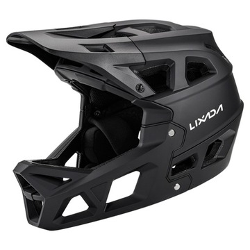 KASK ROWEROWY KASK NA ROWER GÓRSKI KASK PEŁNOTWARZOWY Czarny LIXADA