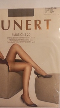 Kunert EMOTIONS pończochy nylon damskie do paska Dymowy braz XL 41-42 20DEN