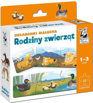 Układanki malucha RODZINY ZWIERZĄT puzzle 1+
