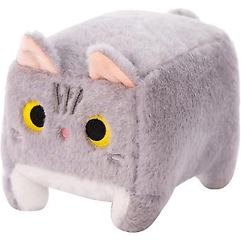 MASKOTKA *KWADRATOWY KOTEK* 20 CM SZARY KOT PLUSZOWY PODUSZKA PLUSZAK