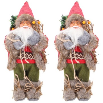 2 sztuk Blat Santa figurka Święty mikołaj rzeźba