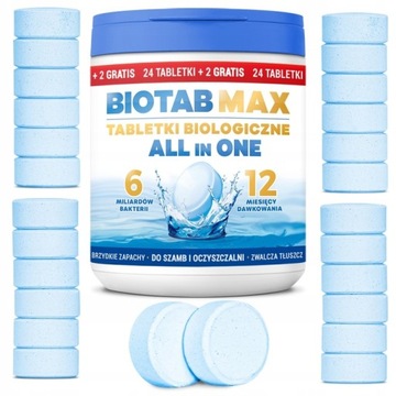 Tabletki biologiczne bakterie do szamba i oczyszczalni BioTab Max na ROK