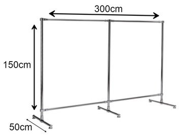 STOJAK SKLEPOWY 3x1,5m WIESZAK GARDEROBA c1