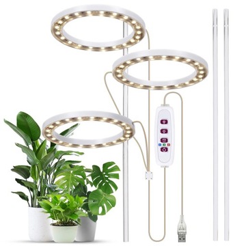 Lampa pierścieniowa 360° dla roślin 6,2 W 301,7 lm 60 diod LED