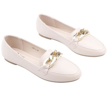 MOKASYNY DAMSKIE PÓŁBUTY WSUWANE PŁASKIE BEŻOWE