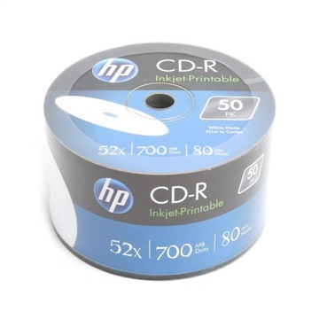 Płyta CD HP CD-R 700MB 52X 700MB 80MIN 50-PACK PRINTABLE CRE00070WIP-3