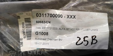 LIŠTA DRŽÁKY ALFA ROMEO GT LEVÝ 50508179