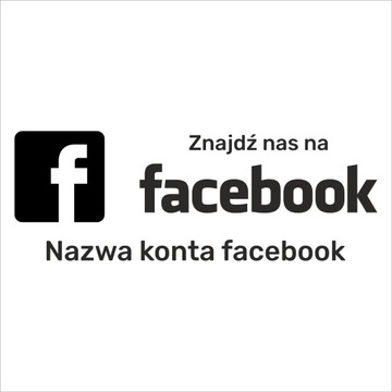 Naklejka znajdź nas na FACEBOOK z nazwą konta