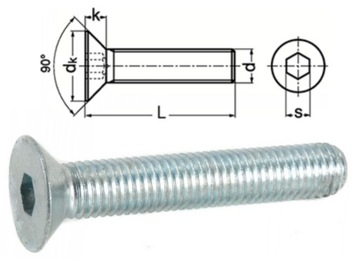 Винт с потайной головкой DIN 7991 ZN M10x30мм 10шт.