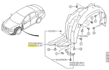 PODBĚH LEVÝ PŘEDNÍ SUBARU LEGACY USA 2014-19 ORIGINÁL