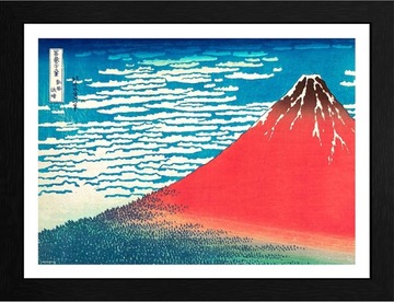 HOKUSAI - FRAMED PRINT RED FUJI (30X40)