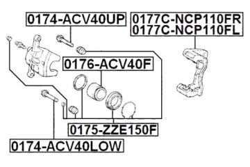 FEBEST TŁOK ZACISKU HAMULCA PRZEDNIEGO TOYOTA RAV4