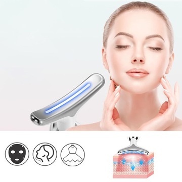 masażer 3w1 modelowanie lifting twarzy podbródka v shape światło led