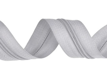 TAŚMA SUWAKOWA ZAMEK SZARY 5 MM SPIRALNY + SUWAKI