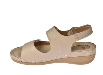 САНДАЛИИ ЖЕНСКИЕ ДЛЯ БОЛЬНЫХ ПЯТОК, Стелька ДЛЯ ПЯТОЧНЫХ Шпор, 3015, БЕЖЕВЫЙ, размер 38