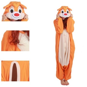 PIŻAMA ZWIERZĘTA Wiewiórki Full Body Kigurumi wiew