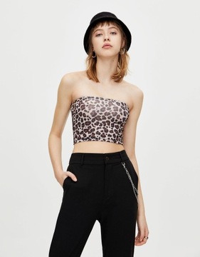 TUBA ANIMAL PRINT MEN XXJ__S PULL & BEAR CROP TOP