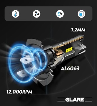 Светодиодные лампочки H7 Series Glare очень сильна 6500K 1: 1 Canbus 12V
