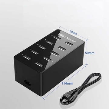 УНИВЕРСАЛЬНОЕ USB-ЗАРЯДНОЕ УСТРОЙСТВО 10-ПОРТОВАЯ НАСТОЛЬНАЯ ЗАРЯДНАЯ СТАНЦИЯ ДЛЯ ТЕЛЕФОНА
