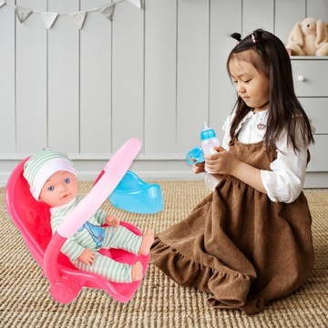 КУКЛА В ПЕРЮЛКЕ, стульчик для кормления, горшок, ПИСАЕТ + АКСЕССУАРЫ