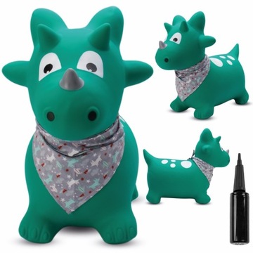 Skoczek DINO smok DINUŚ Gumowy Do Skakania Dla Dziecka SUN BABY + Pompka