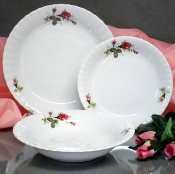 B036 SERWIS OBIADOWY 6/18 IWONA CHODZIEŻ MALCER Porcelana TALERZE gat.3
