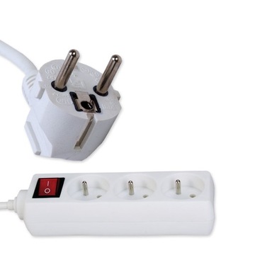 PRZEDŁUŻACZ LISTWA ZASILAJĄCA 3 GNIAZDA 1,5m 3500W