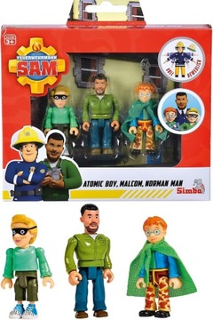 Figurki Strażak Sam zestaw 3 figurek Norman Malcolm Atomic 3-pak Simba