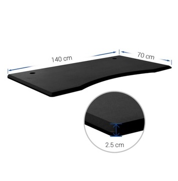 FLEXISPOT ТВЕРДЫЙ НАСТОЛЬНЫЙ ТОП 140x70x2,5 см ЧЕРНЫЙ