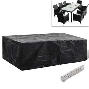 Pokrowiec ogrodowy na zestaw 300 x 140 x 90 cm czarny