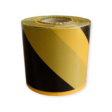 ЛЕНТА ПРЕДУПРЕЖДАЮЩАЯ 70мм/100м желто-черная 7см для ограждения раскопок