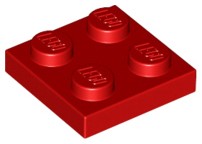 Lego 3022 Płytka 2X2 Czerwona 10 szt.