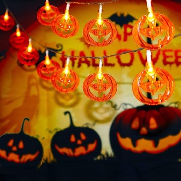 GIRLANDA LAMPKI DYNIE ŚWIECĄCE 20 LED WISZĄCE DEKORACJA UPIORNA HALLOWEEN