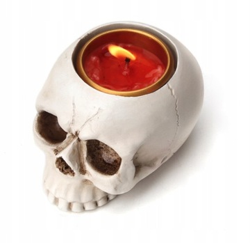ŚWIECZNIK CZASZKA DEKORACYJNY HALLOWEEN PREZENT