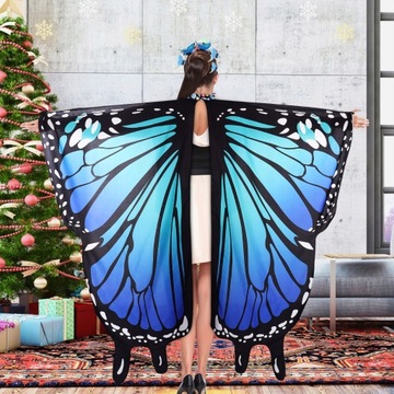 КАПЕА ЖЕНСКАЯ С КРЫЛЬЯ БАБОЧКИ КОСПЛЕЙ КОСТЮМ 145см + ПОВЯЗКА НА ГОЛОВУ + МАСКА