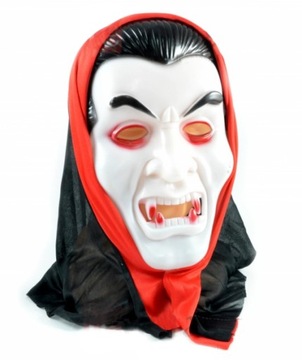 MASKA WAMPIR DRAKULA z kapturem na HALLOWEEN