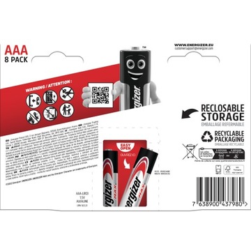 8 батарей AAA ENERGIZER MAX Ultra+ LR03 1,5 В