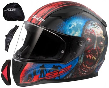 KASK MOTOCYKLOWY LS2 FF353 RAPID II ZOMBIE RED SYSTEM PINLOCK ECER 22.06 M