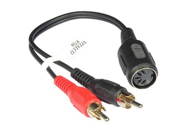 Adapter rozgałęźnik gniazdo DIN-545 - 2 wtyki RCA DIP18 Vitalco 0.2m