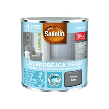 Sadolin Lakierobejca DEKOR Ciemny Szary 0,25L
