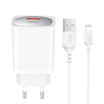 XO ładowarka USB z kablem + kabel Lightning do iPhone sieciowa 18W QC szybk