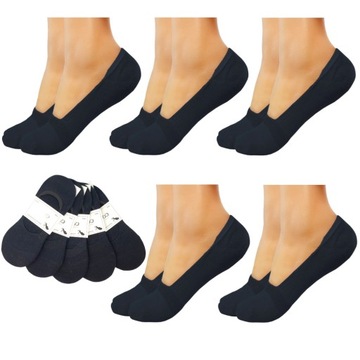 5 PAR SKARPETY STOPKI DAMSKIE NISKIE BAWEŁNA PREMIUM SOCKS KRÓTKIE GŁADKIE
