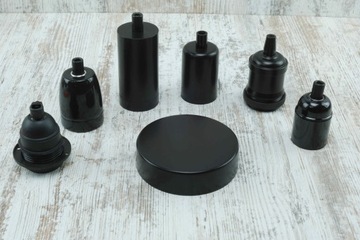 duża czarna rozeta 10cm Podsufitka do lampy DIY bez otworów pająk loft DIY