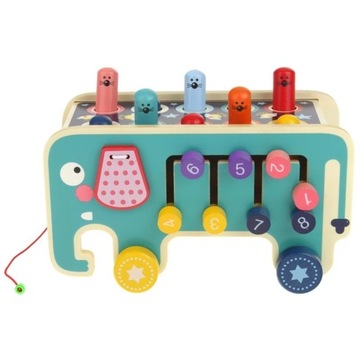 ДЕРЕВЯННЫЙ КУБ СЛОНА, МОЛОТОК МОНТЕССОРИ, ИГРУШКА ЗИ-11