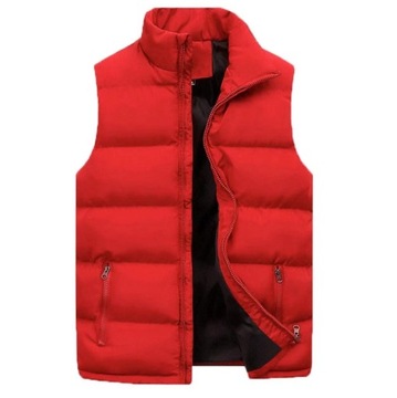MODNY BEZRĘKAWNIK MĘSKI KAMIZELKA PIKOWANA PUCHOWA R,M-4XL