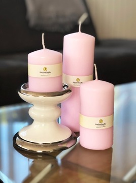 НАБОР СВЕЧЕЙ ИЗ 5 СВЕЧ 6,5Х7 СМ, РОЗОВЫЙ ЦИЛИНДР
