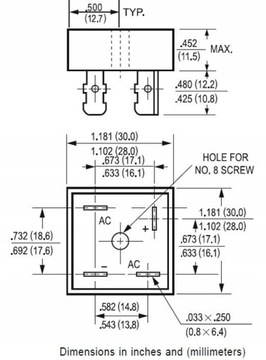 Мостовой выпрямитель KBPC5010 1000В 50А
