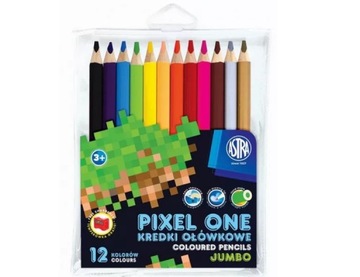 KREDKI ASTRA PIXEL ONE KREDKI OŁÓWKOWE JUMBO 12 KOLORÓW